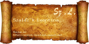 Szalók Leontina névjegykártya